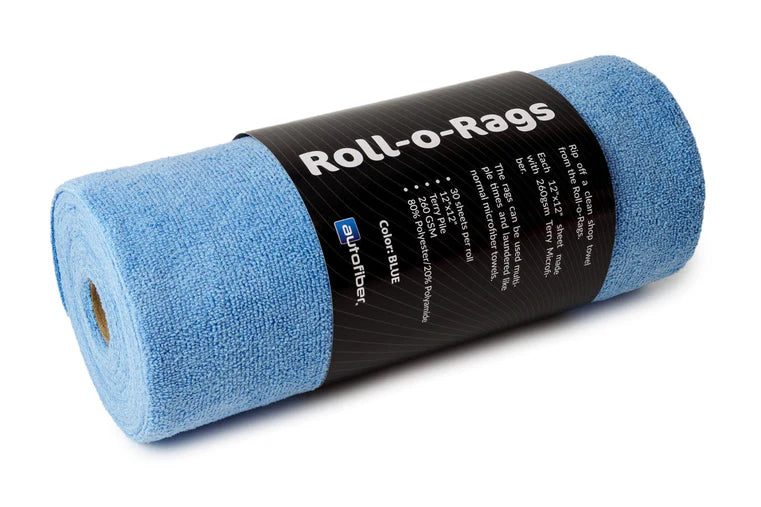 Autofiber Roll-O-Rags Blue 12"x12" 30/roll