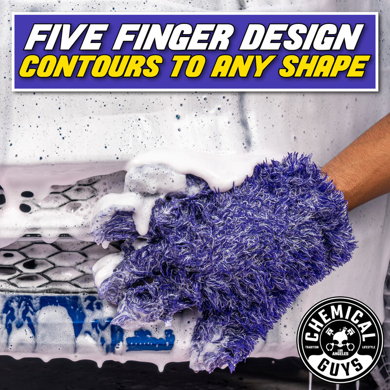 CHEMICAL GUYS FURRY FIVE FINGER STRANGER HELPFUL HANDY DETAILING MITT - Detailing Connect