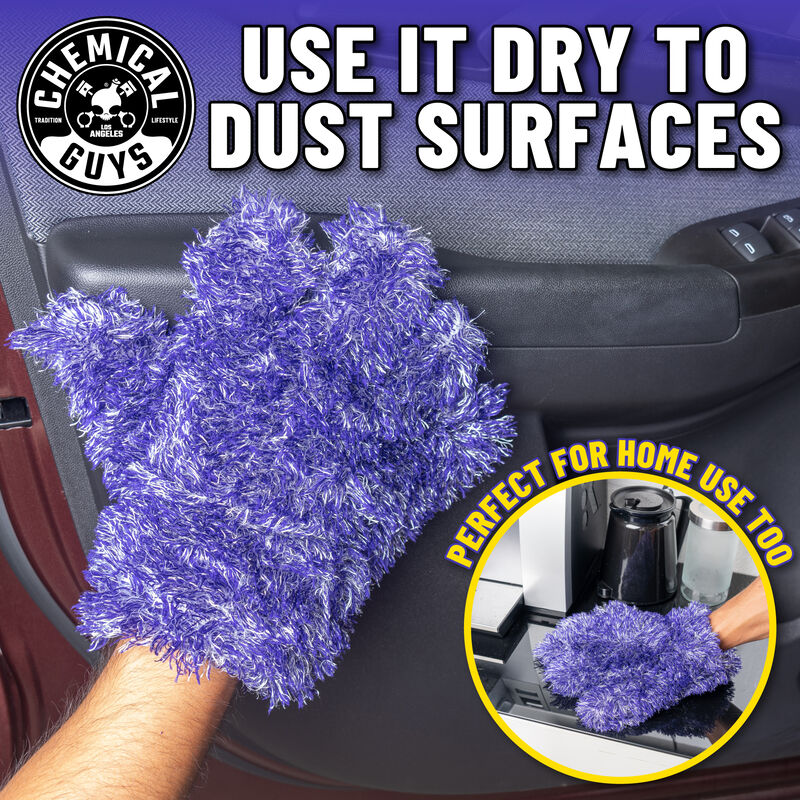 CHEMICAL GUYS FURRY FIVE FINGER STRANGER HELPFUL HANDY DETAILING MITT - Detailing Connect
