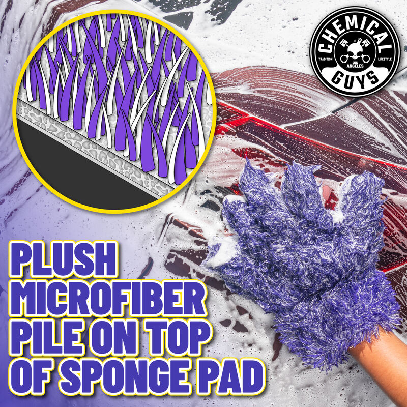 CHEMICAL GUYS FURRY FIVE FINGER STRANGER HELPFUL HANDY DETAILING MITT - Detailing Connect