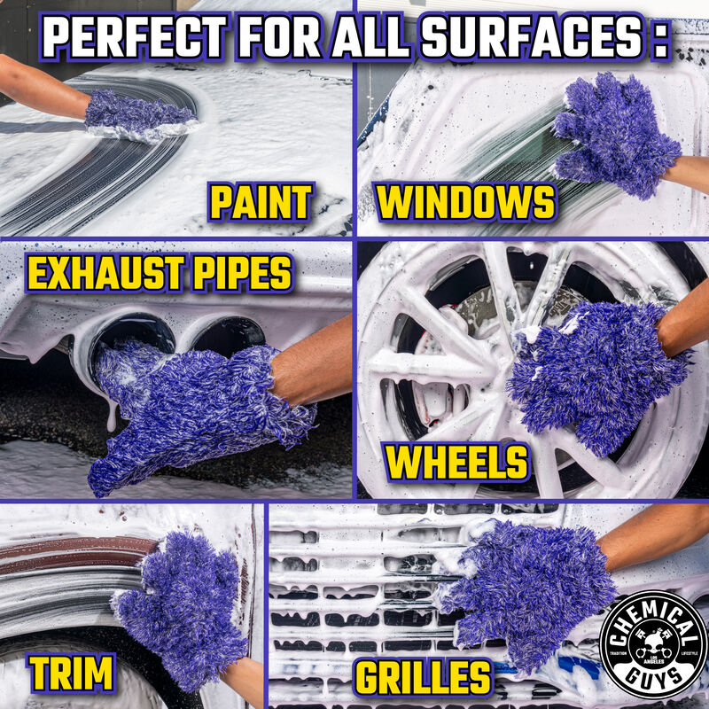 CHEMICAL GUYS FURRY FIVE FINGER STRANGER HELPFUL HANDY DETAILING MITT - Detailing Connect