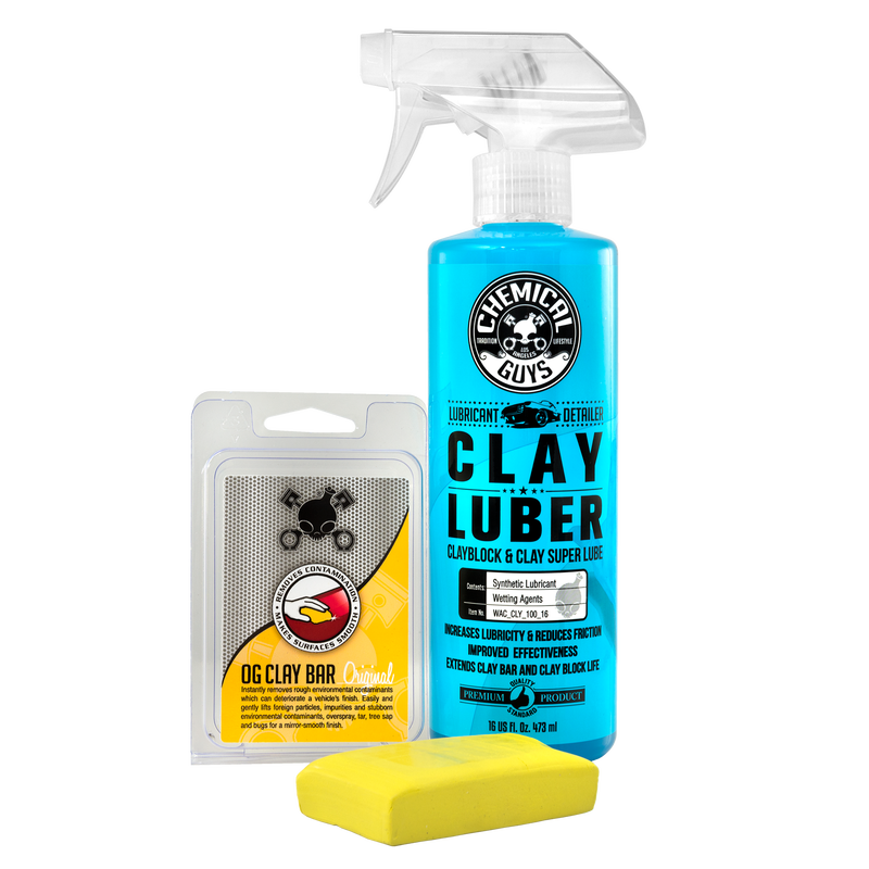 Chemical Guys OG Clay Bar & Luber Synthetic Lubricant Kit, Light/Medium Duty - Detailing Connect