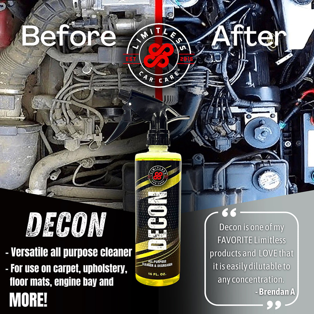 Limitless Car Care Decon All Purpose Cleaner & Degreaser 16oz - Detailing Connect