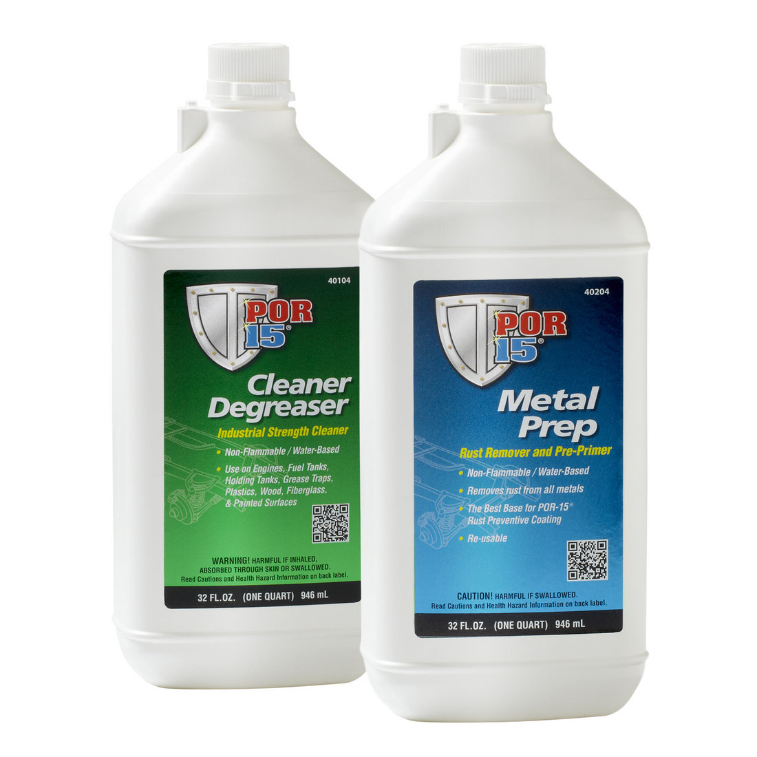 POR-15 40104 + 40204 Metal Prep & Cleaner Degreaser Treatment Kit - Detailing Connect