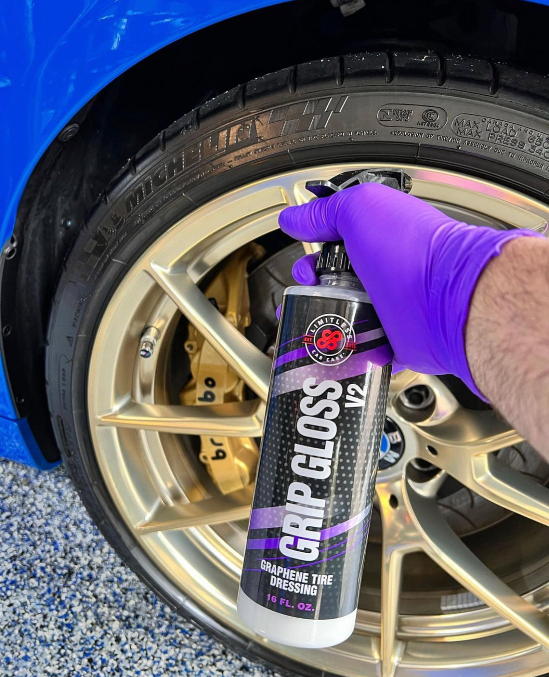 Limitless Car Care Grip Gloss V2 Graphene Tire Dressing No Sling - Detailing Connect