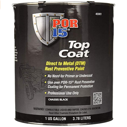 POR-15 45901 Top Coat Semi Gloss Black Paint, 1 Gallon - Detailing Connect