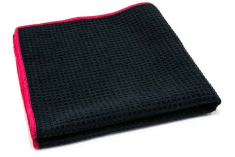 Waffle-Weave Window and Glass Microfiber Cleaning Towel 400 gsm, 16 in. x 16 in. - Detailing Connect