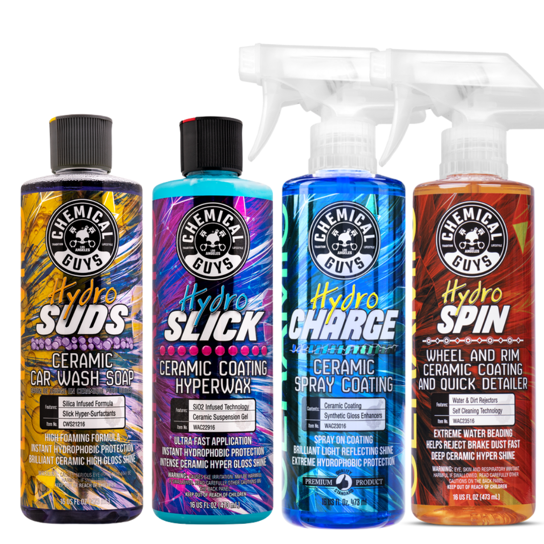 Chemical Guys HydroSuds, HydroSlick, HydroCharge, HydroSpin (16oz) Ceramic Bundle - Detailing Connect