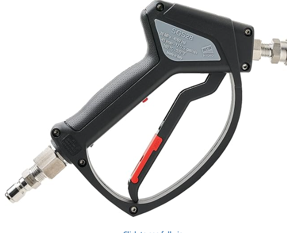 MTM Hydro SGS28 Pressure Washer Trigger Gun with Installed Stainless Steel Connection Fittings Commercial Grade - Detailing Connect