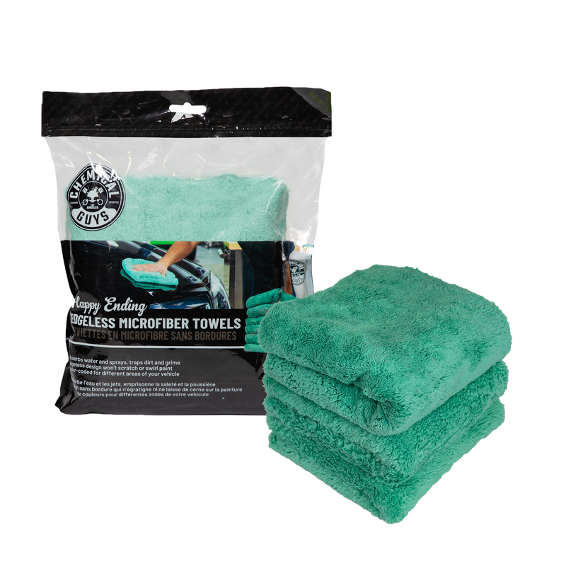 Happy Ending Towel 3 Pack (GREEN) - Detailing Connect