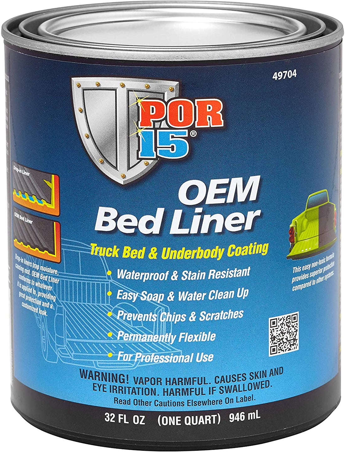 POR-15 49704 OEM Bed Liner - 1 quart - Detailing Connect