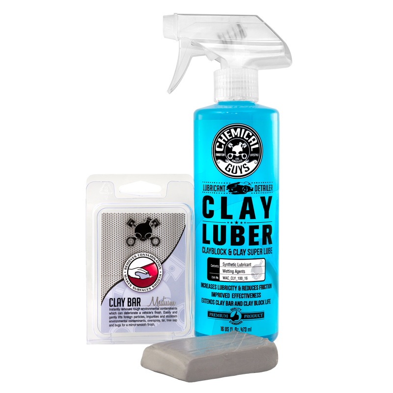 Chemical Guys Clay Bar & Luber Synthetic Lubricant Kit, Medium Duty –  Detailing Connect