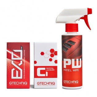 Gtechniq Panel Wipe, C1 Crystal Lacquer and EXO Ultra Durable Hydrophobic Coating Kit 30ml - Detailing Connect