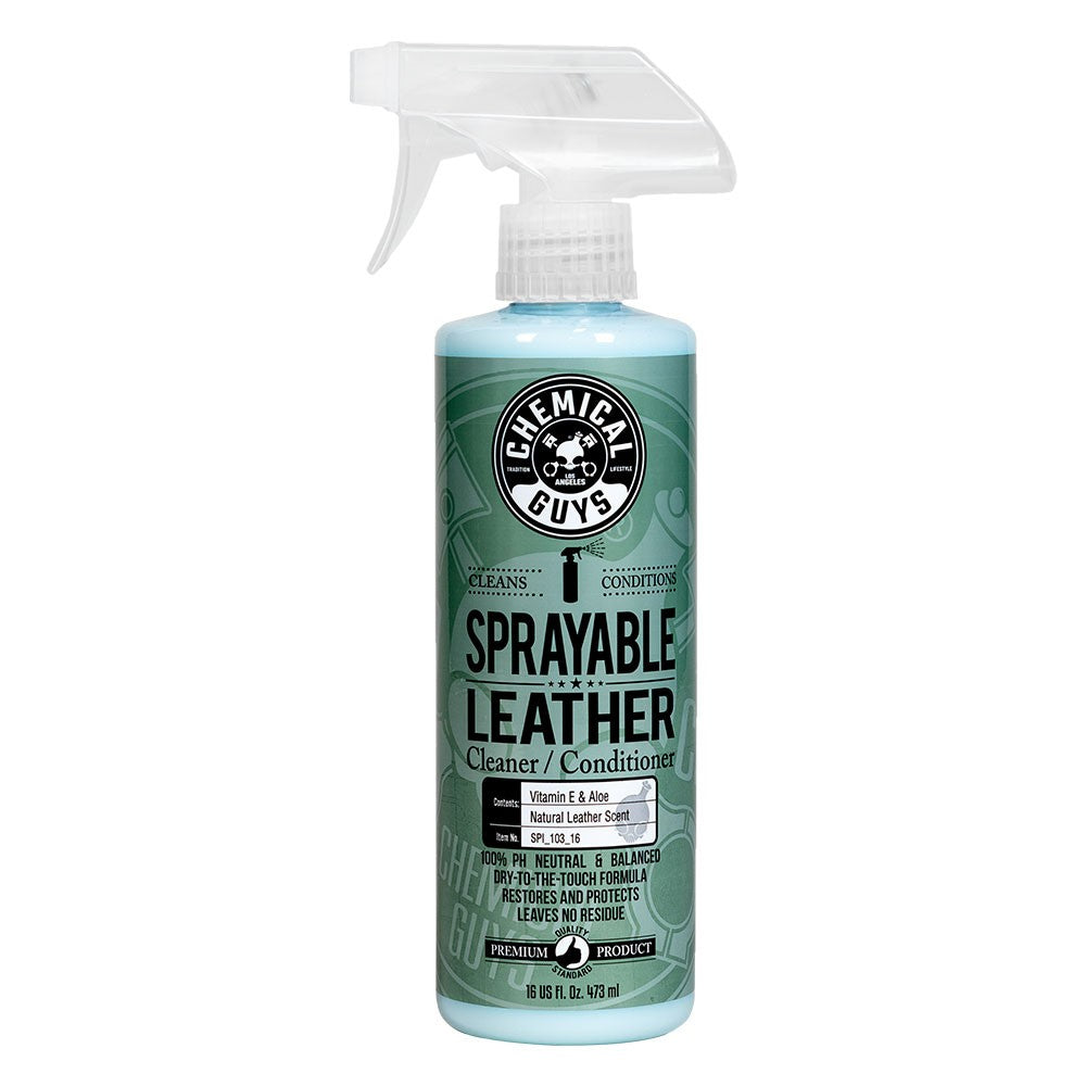 Sprayable Leather Conditioner & Cleaner In One Ph Balance w/ Vitamin E & Aloe (16 oz) - Detailing Connect