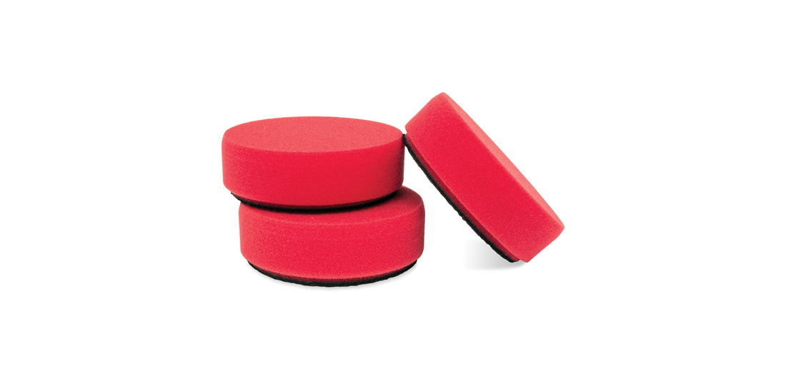 3" Red Foam Waxing Pads, Set of 3 - Detailing Connect