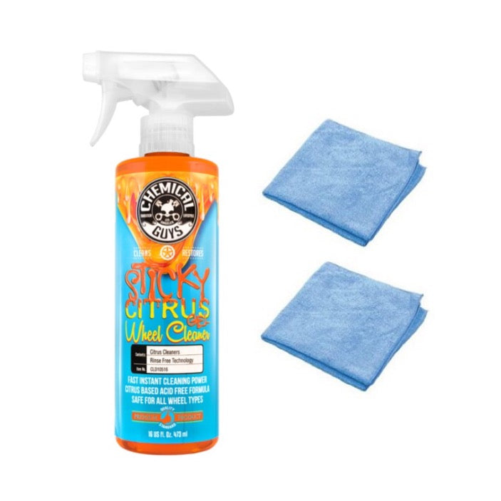 Chemical Guys Sticky Citrus Wheel Cleaner Gel 16oz + 2 Microfiber Towe –  Detailing Connect