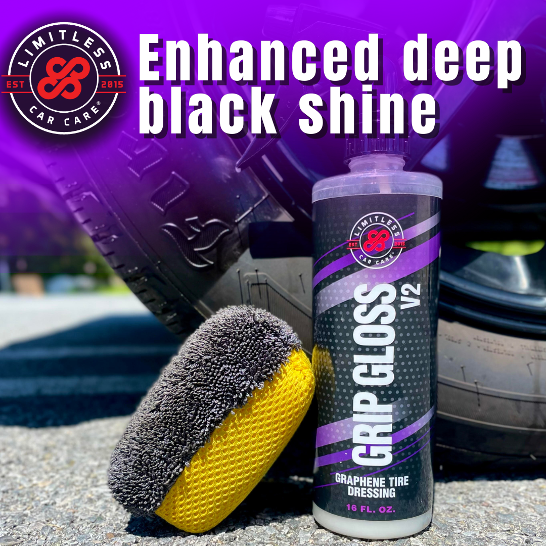 Limitless Car Care Grip Gloss V2 Graphene Tire Dressing No Sling - Detailing Connect
