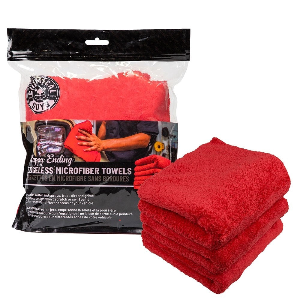 Happy Ending Towel 3 Pack Red - Detailing Connect